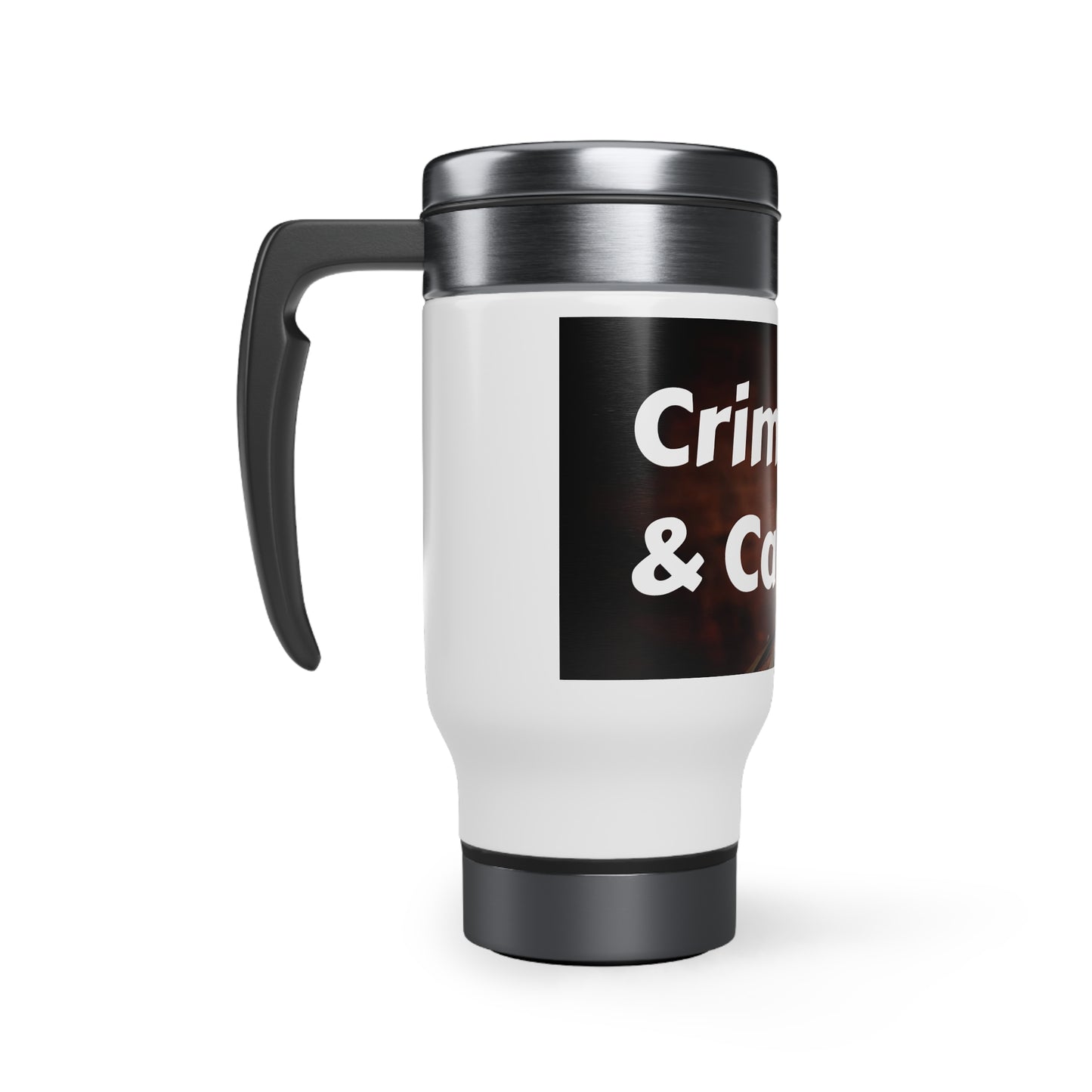 Crime and Cask Stainless Steel Travel Mug with Handle, 14oz