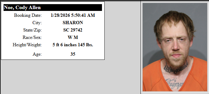 Sharon Man Held on $80,000 Bond in String of Violent Burglary Charges in Rock Hill