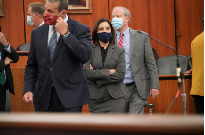 Attorneys Eric Bland (private Civil attorney), Megan Burchstead and Creighton Waters from the SC AG's office. Photo Credit: FITSNews