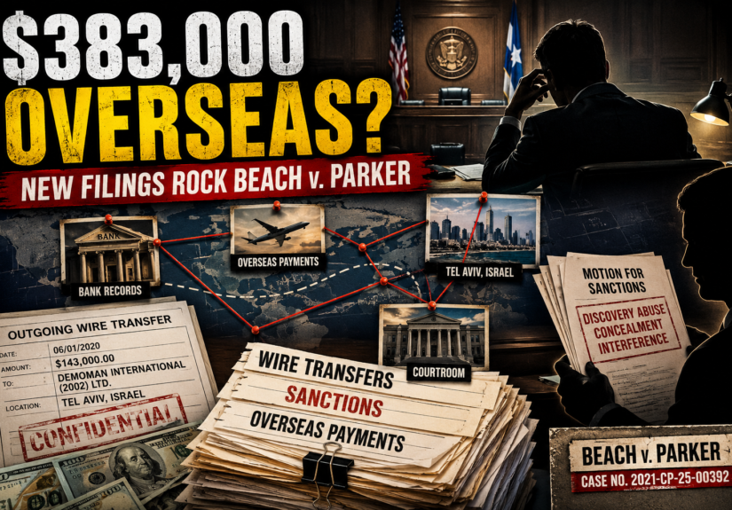 New Filings Explode Beach v. Parker Case: Secret Wire Transfers, Israeli Intelligence Firm Allegations, Sanctions Threats, And A Fight Over Hampton County Itself